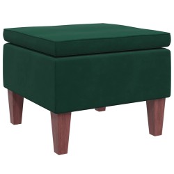 Tabouret avec pieds en bois Vert foncé Velours 628174628174