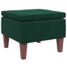 Tabouret avec pieds en bois Vert foncé Velours 628174628174
