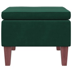 Tabouret avec pieds en bois Vert foncé Velours 628174628174