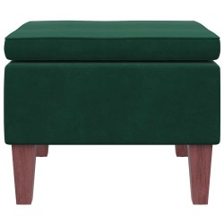 Tabouret avec pieds en bois Vert foncé Velours 628174628174