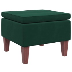 Tabouret avec pieds en bois Vert foncé Velours 628174628174