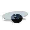 Table basse avec dessus de table en verre ovale Noir brillant  628176628176