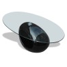 Table basse avec dessus de table en verre ovale Noir brillant  628176628176