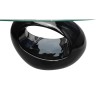 Table basse avec dessus de table en verre ovale Noir brillant  628176628176