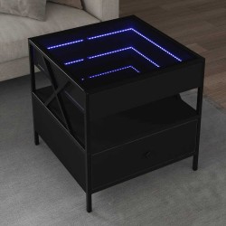 Table basse avec LED Infinity noir 50x50x51 cm 628177628177