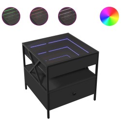 Table basse avec LED Infinity noir 50x50x51 cm 628177628177