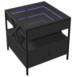 Table basse avec LED Infinity noir 50x50x51 cm 628177628177
