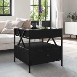 Table basse avec LED Infinity noir 50x50x51 cm 628177628177