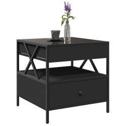 Table basse avec LED Infinity noir 50x50x51 cm 628177628177