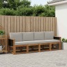 Ensemble de canapés d'extérieur 4 pcs Naturel et gris clair 628179628179