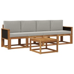 Ensemble de canapés d'extérieur 4 pcs Naturel et gris clair 628179628179
