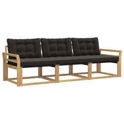 Ensemble de canapés d'extérieur 3 pcs Blanc et noir 628180628180