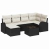 Ensemble de Canapés avec coussin 7 pcs Noir et Blanc polyrotin 628181628181