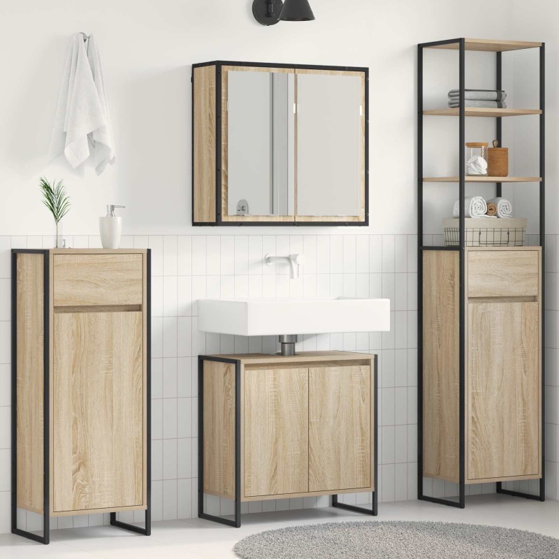 Ensemble de mobilier de salle de bain avec tiroir Chêne Sonoma 628182628182