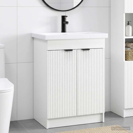 Ensemble de mobilier de salle de bain Blanc 56 x 37,5 x 81 cm 628189628189