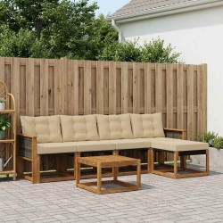 Ensemble de canapés d'extérieur 6 pcs Naturel et Beige 628195628195