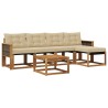 Ensemble de canapés d'extérieur 6 pcs Naturel et Beige 628195628195