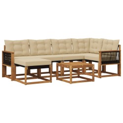 Ensemble de canapés d'extérieur 7 pcs Naturel et Beige 628196628196