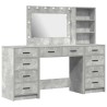 Table de Toilette 3 pcs Gris béton Bois d'ingénierie 628198628198