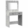 Table de Toilette 3 pcs Gris béton Bois d'ingénierie 628198628198