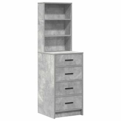 Table de Toilette 3 pcs Gris béton Bois d'ingénierie 628198628198