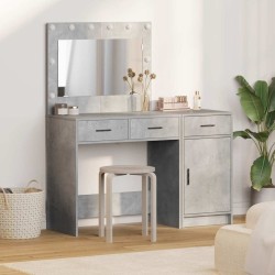 Table de Toilette avec tiroir 2 pcs Gris Bois d'ingénierie 628202628202