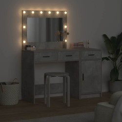 Table de Toilette avec tiroir 2 pcs Gris Bois d'ingénierie 628202628202