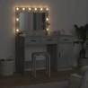 Table de Toilette avec tiroir 2 pcs Gris Bois d'ingénierie 628202628202