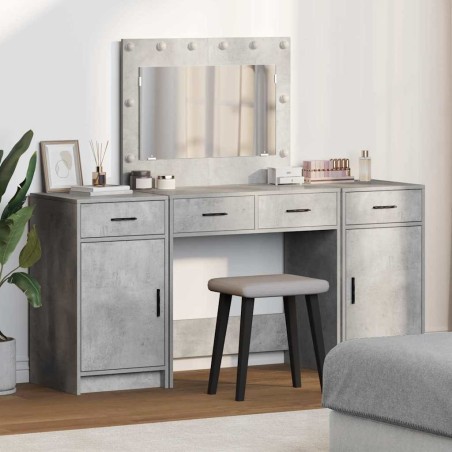 Table de Toilette avec tiroir 3 pcs Gris Bois d'ingénierie 628204628204