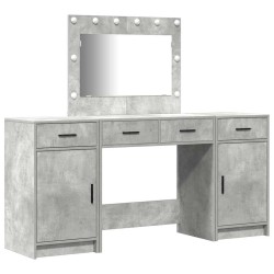 Table de Toilette avec tiroir 3 pcs Gris Bois d'ingénierie 628204628204