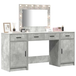 Table de Toilette avec tiroir 3 pcs Gris Bois d'ingénierie 628204628204