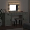 Table de Toilette avec tiroir 3 pcs Gris Bois d'ingénierie 628204628204