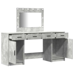 Table de Toilette avec tiroir 3 pcs Gris Bois d'ingénierie 628204628204
