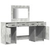 Table de Toilette avec tiroir 3 pcs Gris Bois d'ingénierie 628204628204
