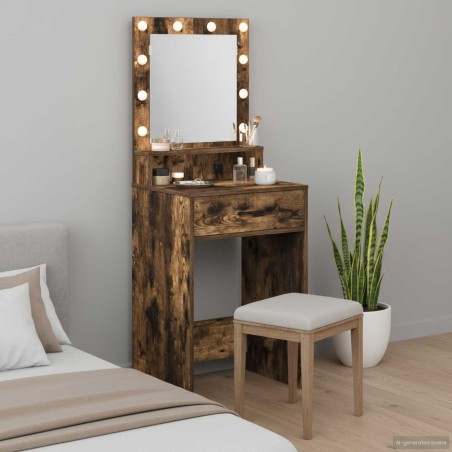 Table de Toilette Chêne fumé 50 x 41 x 135 cm Bois d'ingénierie 628205628205