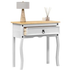 Table console avec tiroir Blanc 73 x 35 x 73 cm Pin massif 628208628208