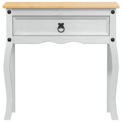 Table console avec tiroir Blanc 73 x 35 x 73 cm Pin massif 628208628208