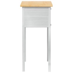 Table console avec tiroir Blanc 73 x 35 x 73 cm Pin massif 628208628208