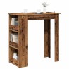 Table de bar et étagère de rangement vieux bois 102x50x103,5 cm 628210628210