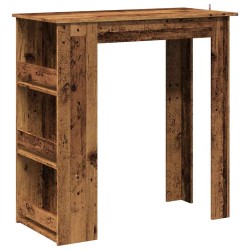 Table de bar et étagère de rangement vieux bois 102x50x103,5 cm 628210628210