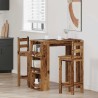 Table de bar et étagère de rangement vieux bois 102x50x103,5 cm 628210628210