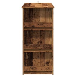Table de bar et étagère de rangement vieux bois 102x50x103,5 cm 628210628210