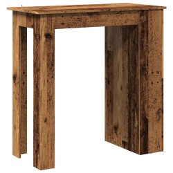 Table de bar et étagère de rangement vieux bois 102x50x103,5 cm 628210628210