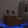 Table de chevet avec lumières LED chêne marron 70x36x40,5 cm 628211628211