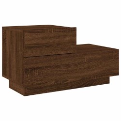 Table de chevet avec lumières LED chêne marron 70x36x40,5 cm 628211628211