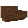 Table de chevet avec lumières LED chêne marron 70x36x40,5 cm 628211628211