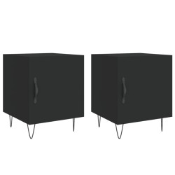 Tables de chevet 2 pcs noir 40x40x50 cm bois d’ingénierie 628214628214