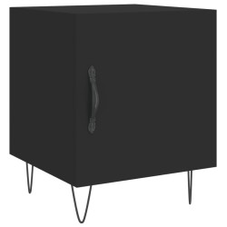 Tables de chevet 2 pcs noir 40x40x50 cm bois d’ingénierie 628214628214