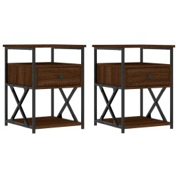 Tables de chevet 2pcs chêne marron 40x42x55cm bois d'ingénierie 628215628215