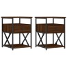 Tables de chevet 2pcs chêne marron 40x42x55cm bois d'ingénierie 628215628215
